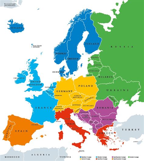 Countries In Western Europe Map Map