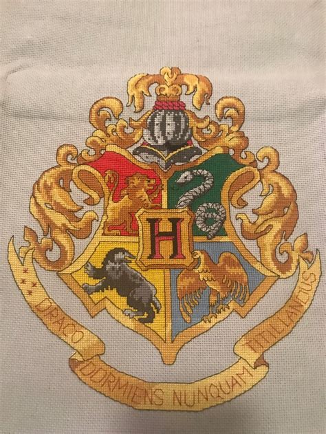 Just Finished My Cross Stitch Of The Hogwarts Crest Rharrypotter