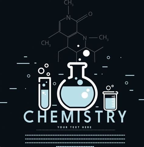 Chemistry Background Dark Design Lab Tools Formula Icons Vector Icon
