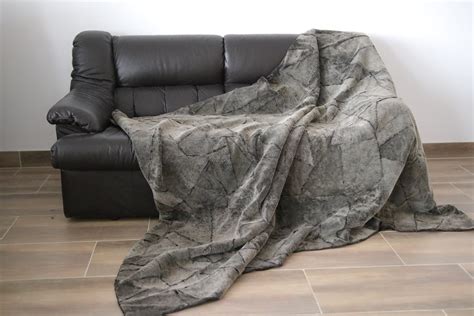 Exclusive Real Gray Sheepskin Blanket Throw Fur Sofa Throw