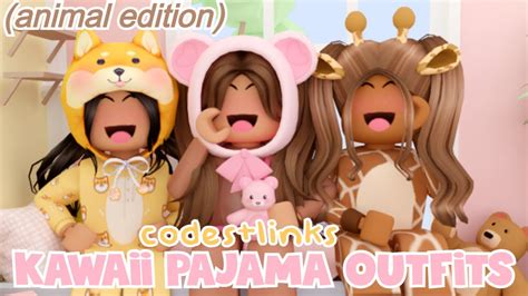 Kawaii Animal Pajama Outfits With Codes And Links L Roblox Bloxburg
