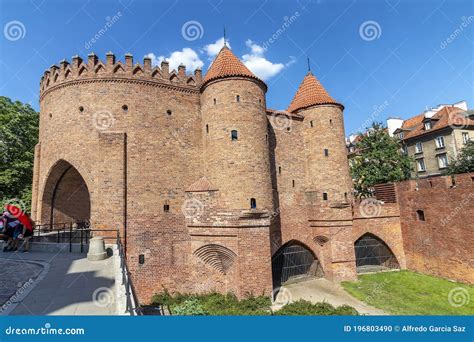 Barbican Fortress In The Historic Center Of Warsaw Poland Editorial