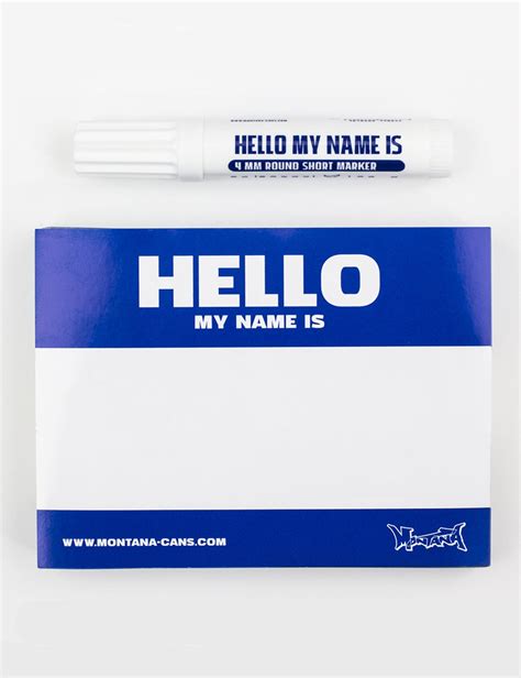 Montana Hello My Name Is Sticker Pack Blue Spray Paint Supplies From Fat Buddha Store Uk