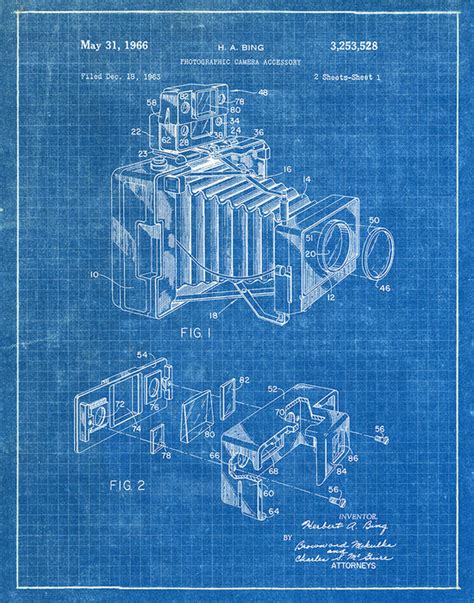 Camera Bing 1966 Patent Art Print Blueprint — Fresh Prints Of Ct