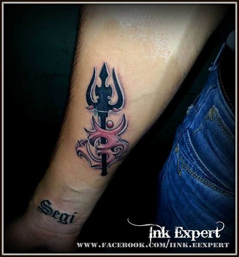 Om With Trishul Tattoo Done By Raj Yadav At Ink Expert Tattoo Artist