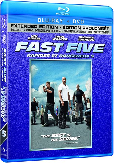 Fast Five Extended Edition Blu Ray Dvd Bilingual Amazonca