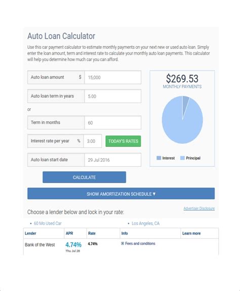 Own your dream car in the uae with adcb's best flexible car loans and outstanding rates that maximise value through a simple, easy financing process. Sample Car Loan Calculator Template - 8+ Free Documents ...