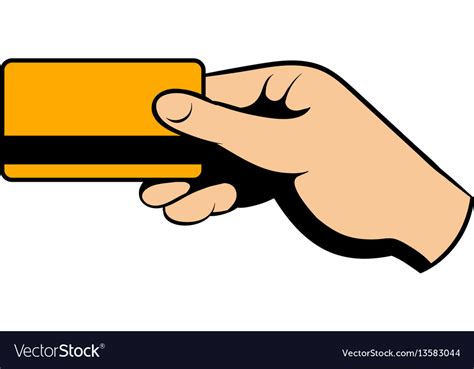 Hand Holding Credit Card Icon Cartoon Royalty Free Vector