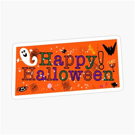 Happy Halloween Sticker For Sale By Pewpaw Halloween Stickers