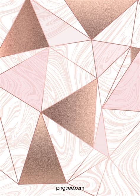 Rose Gold Geometric Edge And Corner Background Floral Graphic Design