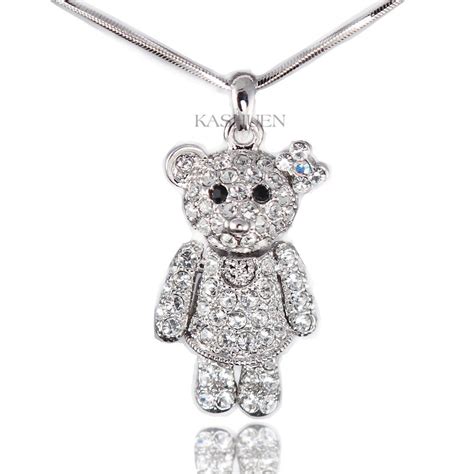 Swarovski Crystal 3d Big Movable Cuddly Teddy Bear Cute Bow Etsy