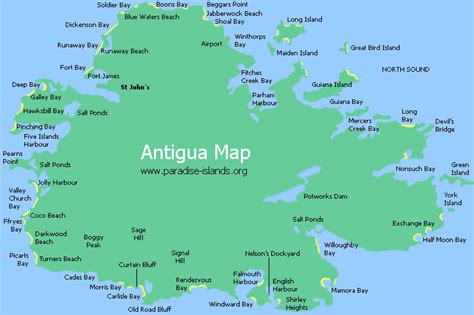 Map Of Antigua Island Antigua Map