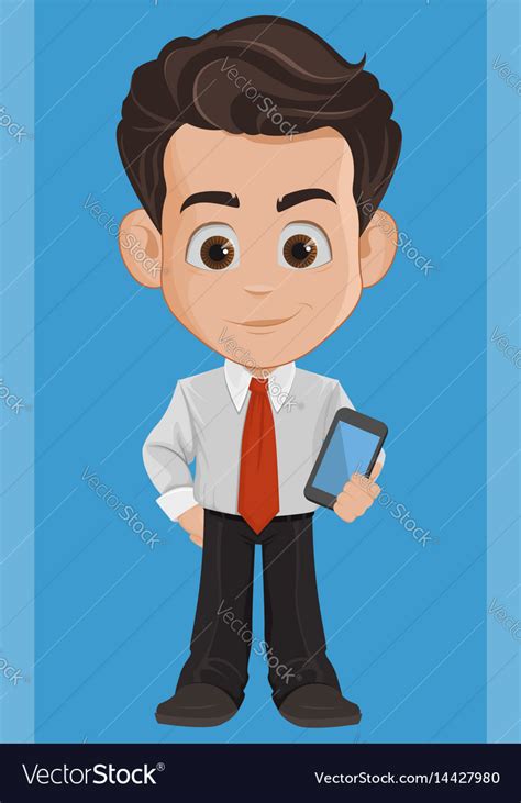 Business Man Cartoon Character Cute Young Vector Image