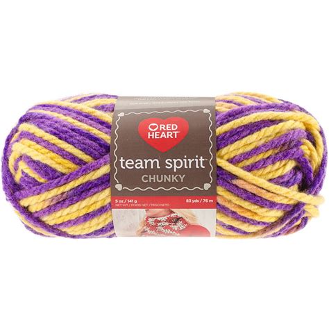 Red Heart Team Spirit Chunky Yarn Purple And Gold