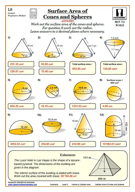 Volume And Surface Area Worksheet Answers