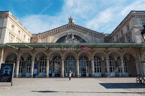 Gare De Lest Train Station Facade In Paris Stock Editorial Photo