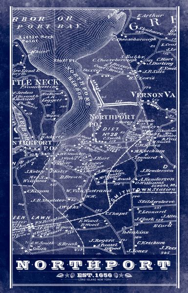 Northport Long Island Vintage Remixed Map I Lost My Dog