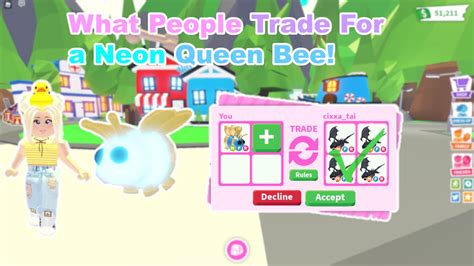 Adopt Me│what People Trade For A Neon Queen Bee Youtube