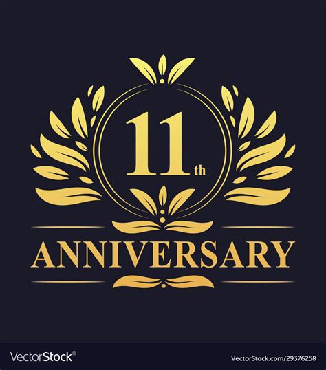 11th Anniversary Logo 11 Years Anniversary Design Vector Image