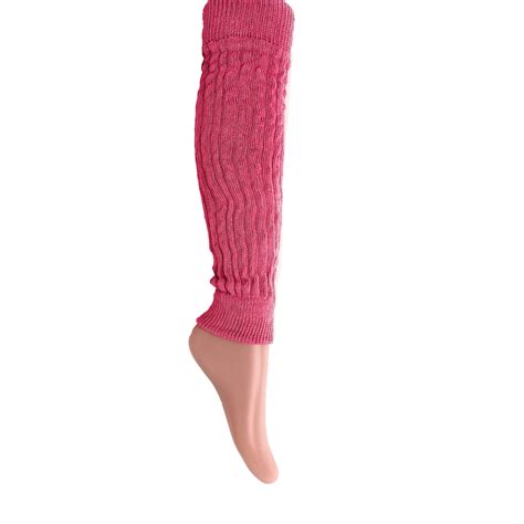 Awsamerican Made Cotton Leg Warmers For Women Pink 1 Pair Knitted