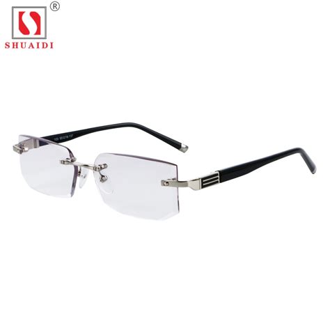 Rimless Reading Glasses Men Brand Designer Gray Resin Lens Man Black Comfortable Lightweight