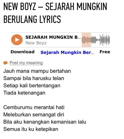 Sejarah Mungkin Berulang Lirik
