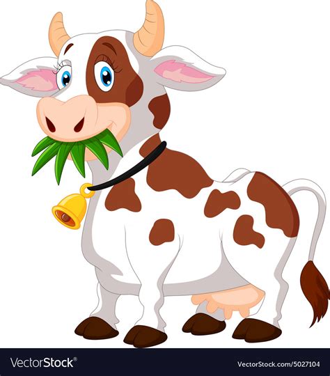 Happy Cartoon Cow Royalty Free Vector Image Vectorstock