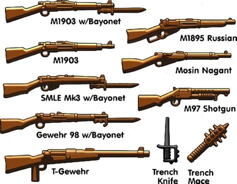 Brickarms Ww1 Trench Pack 25 Weapons Pack Toywiz