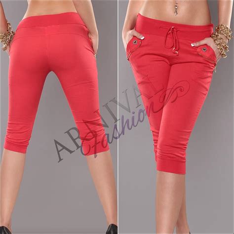 New 3 4 Cropped Pants Casual Short Capri Hot Pants Capris Womens Summer Clothing Ebay