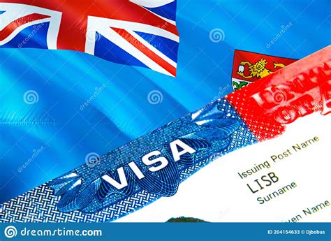 Fiji Immigration Visa Closeup Visa To Fiji Focusing On Word Visa 3d