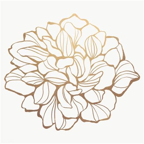 Check out our flower lineart selection for the very best in unique or custom, handmade pieces from our digital prints shops. Download premium png of Gold flower outline transparent ...