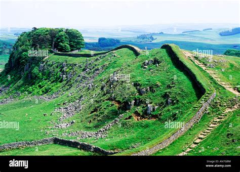 Hadrian S Wall Northumberland 5 Stock Photo Alamy