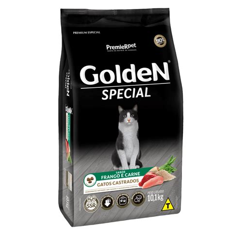 Ração Golden Special Para Gatos Castrados Sabor Frango E Carne 101kg