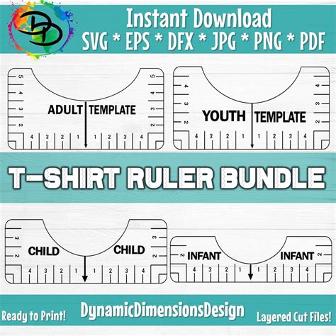 tshirt ruler svg bundle t shirt alignment tool dxf shirt etsy canada