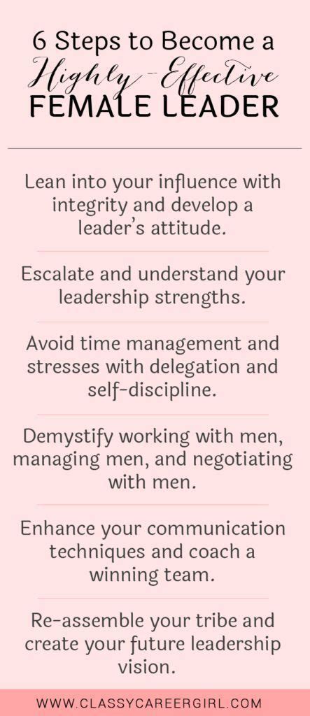 6 Steps To Become An Effective Female Leader Leadership Strengths