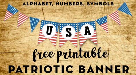 Free Printable Patriotic Banner Letters Numbers And Symbols Lovely