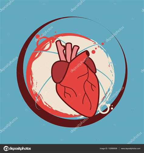 Illustration vectorielle autocollant coeur humain — Image vectorielle ...