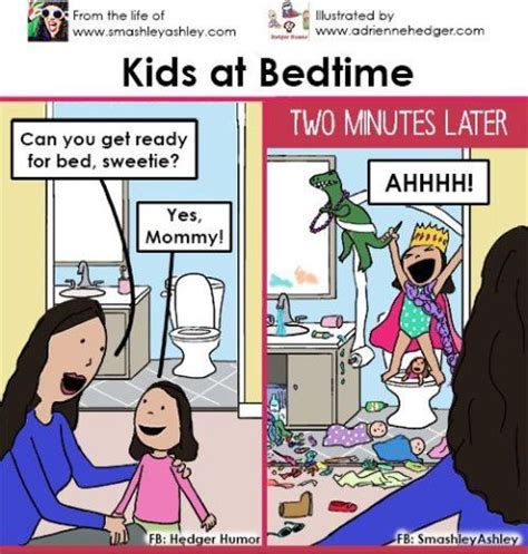 Every Parent Will Relate To These Funny Bedtime Routine Cartoons