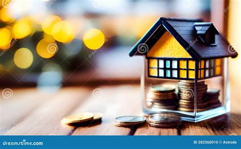 Dreams in a Jar: Illustration of a Jar in a House Shape with Coin