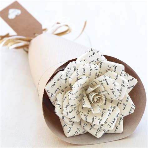 1st Paper Rose I Love You Second Year Anniversary T Romantic