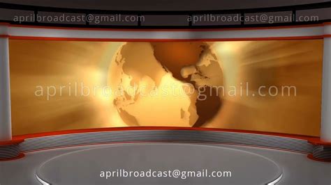 News TV Studio Set 102 Virtual Green Screen Background Loop Green