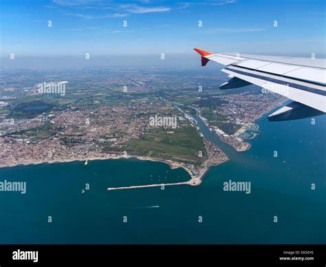 Italy Lazio Aerial View Of The Thyrrhenian Coastline And Fiumicino