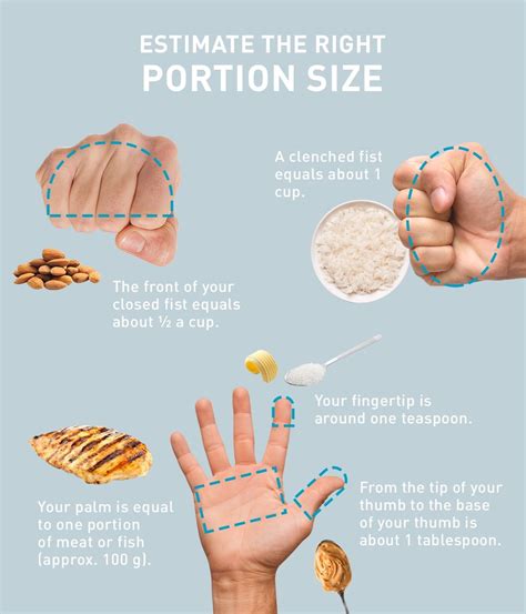 Infographic Portion Sizes With Hands Portion Chart Portion Size Guide