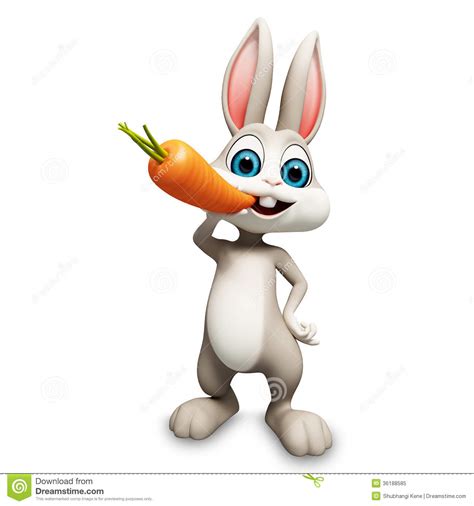 Happy Bunny With Carrot Royalty Free Stock Photo Image 36188585