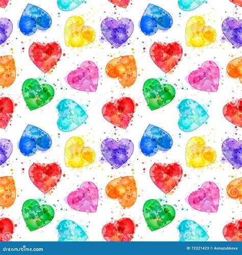 Seamless Background With Colorful Hearts Stock Vector Illustration Of