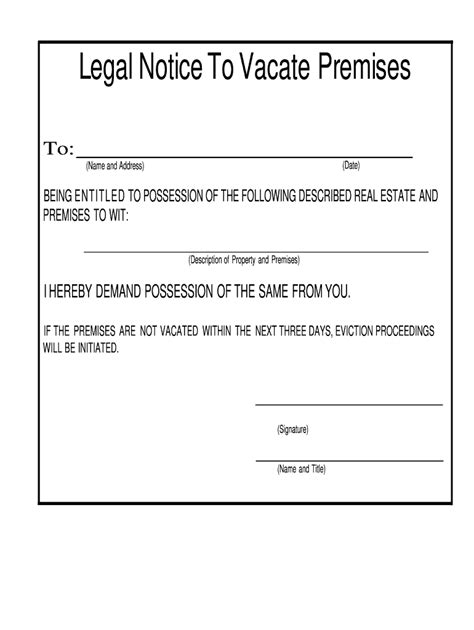 Free Fillable Notice To Quit Forms Printable Forms Free Online