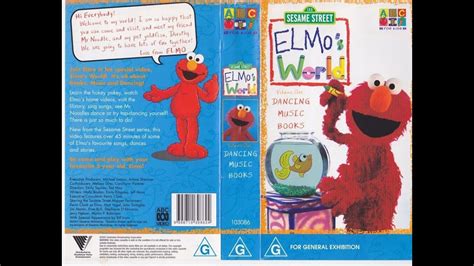 Sesame Street Elmo S World Dancing Music Books Vol 1 Australian VHS