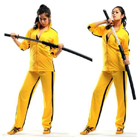 Kill Bill Costume Bruce Lee Uniform Martial Arts Clothes Yellow Kung Fu Costume Kill Bill