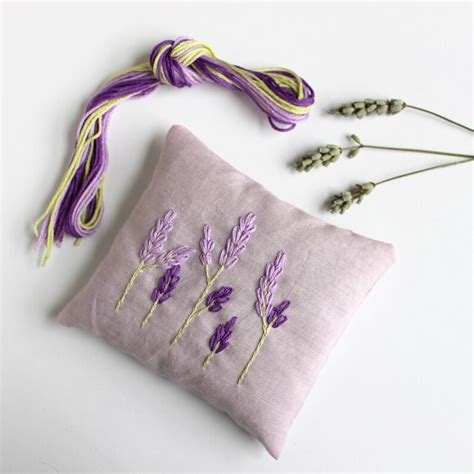 Lavender Embroidery Kit Bundle Two Lavender Based Embroidery Etsy Uk