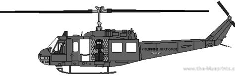 Bell 205 Uh 1 Iroquois Helicopter Drawings Dimensions Figures